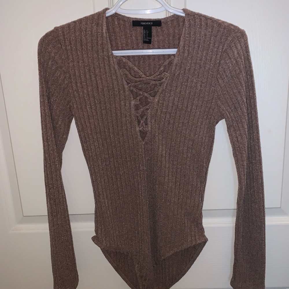 Ribbed Long Sleeve Bodysuit Forever 21